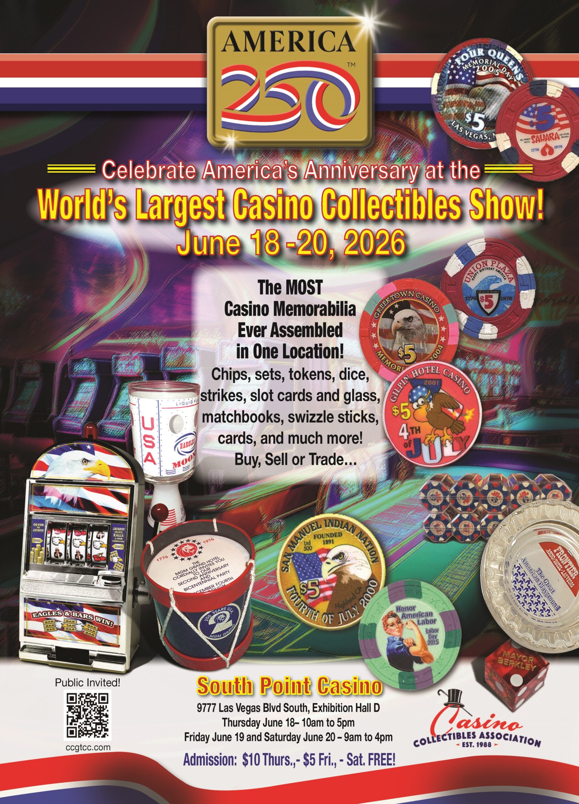 Celebrate America’s Anniversary at the World’s Largest Casino Collectibles Show